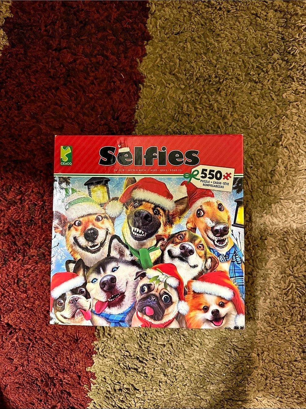 Ceaco Selfies Holiday Dogs 550-Piece Puzzle